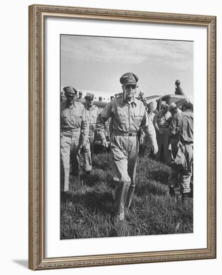 Gen. Douglas MacArthur Arriving with American Occupation Forces-Carl Mydans-Framed Premium Photographic Print