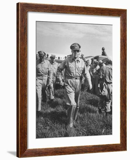 Gen. Douglas MacArthur Arriving with American Occupation Forces-Carl Mydans-Framed Premium Photographic Print