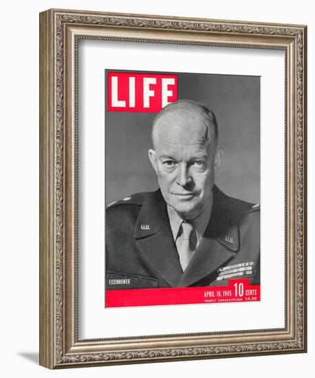 Gen. Dwight D. Eisenhower., April 16, 1945-David Scherman-Framed Photographic Print