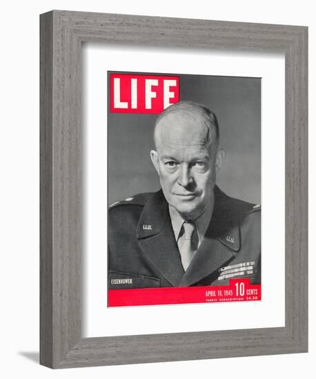 Gen. Dwight D. Eisenhower., April 16, 1945-David Scherman-Framed Photographic Print