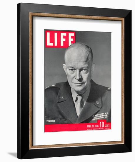 Gen. Dwight D. Eisenhower., April 16, 1945-David Scherman-Framed Photographic Print