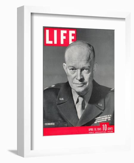 Gen. Dwight D. Eisenhower., April 16, 1945-David Scherman-Framed Photographic Print