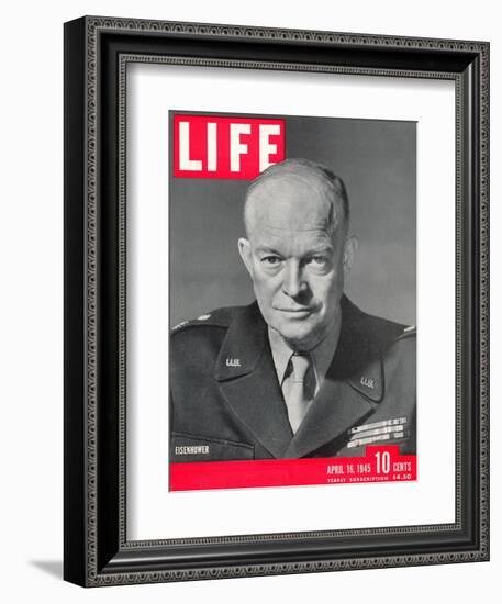 Gen. Dwight D. Eisenhower., April 16, 1945-David Scherman-Framed Photographic Print