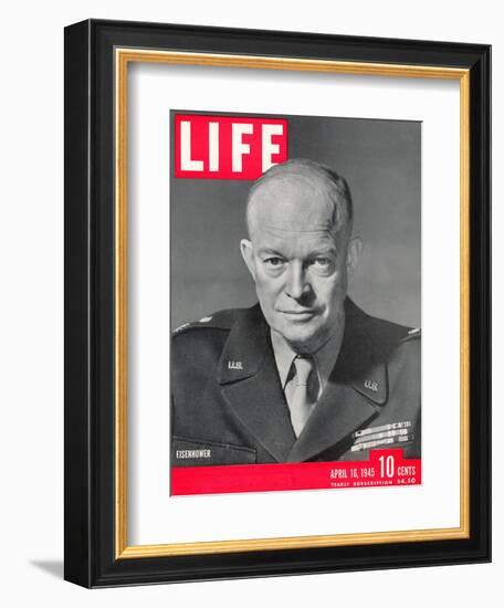 Gen. Dwight D. Eisenhower., April 16, 1945-David Scherman-Framed Photographic Print