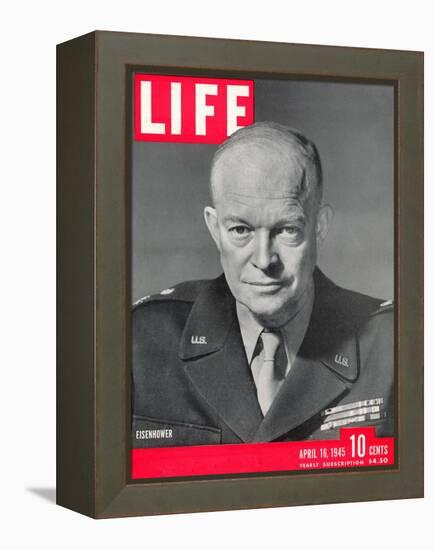 Gen. Dwight D. Eisenhower., April 16, 1945-David Scherman-Framed Premier Image Canvas