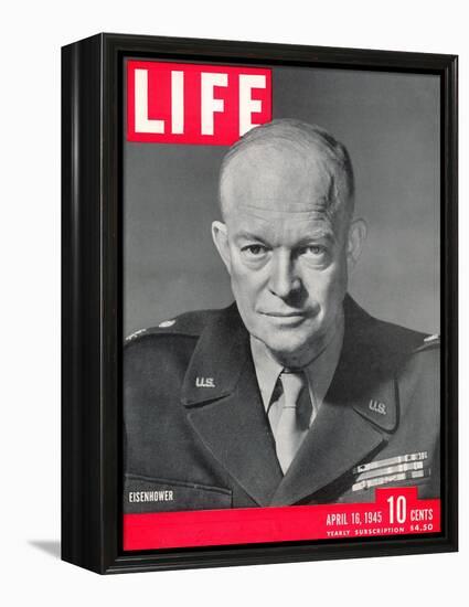 Gen. Dwight D. Eisenhower., April 16, 1945-David Scherman-Framed Premier Image Canvas