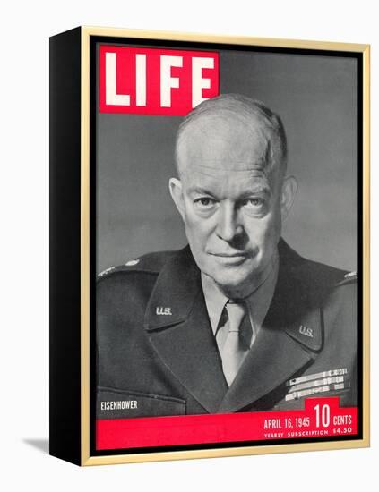 Gen. Dwight D. Eisenhower., April 16, 1945-David Scherman-Framed Premier Image Canvas