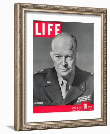 Gen. Dwight D. Eisenhower., April 16, 1945-David Scherman-Framed Photographic Print