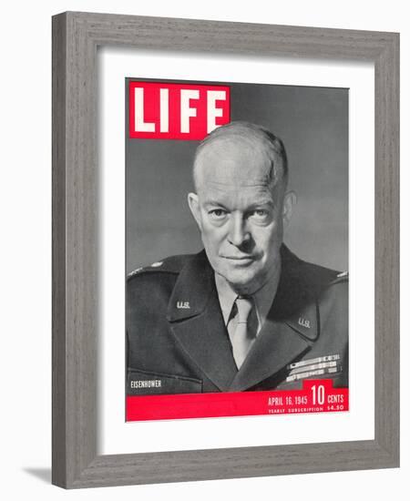 Gen. Dwight D. Eisenhower., April 16, 1945-David Scherman-Framed Photographic Print