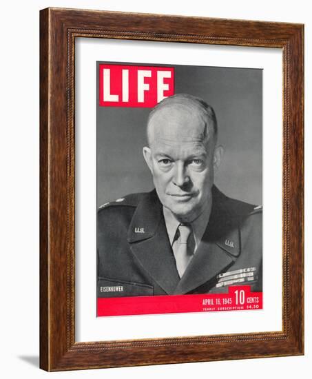 Gen. Dwight D. Eisenhower., April 16, 1945-David Scherman-Framed Photographic Print