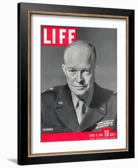 Gen. Dwight D. Eisenhower., April 16, 1945-David Scherman-Framed Photographic Print