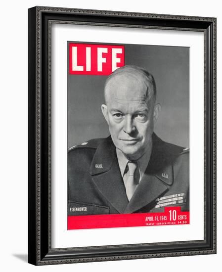 Gen. Dwight D. Eisenhower., April 16, 1945-David Scherman-Framed Photographic Print