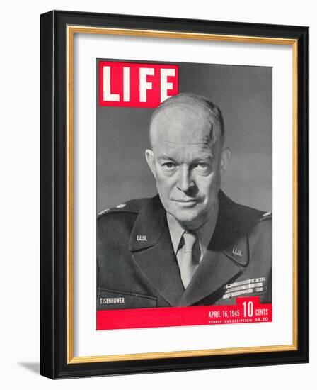 Gen. Dwight D. Eisenhower., April 16, 1945-David Scherman-Framed Photographic Print