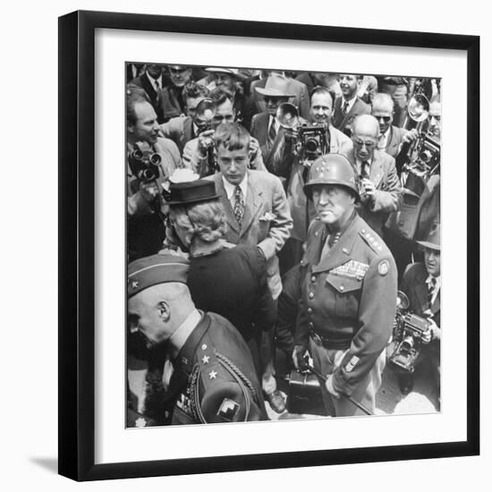 Gen. George Patton's Homecoming at End of WWII-Martha Holmes-Framed Premium Photographic Print