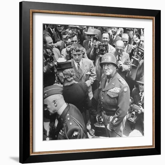 Gen. George Patton's Homecoming at End of WWII-Martha Holmes-Framed Premium Photographic Print