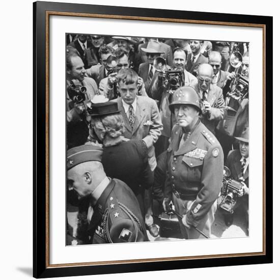 Gen. George Patton's Homecoming at End of WWII-Martha Holmes-Framed Premium Photographic Print