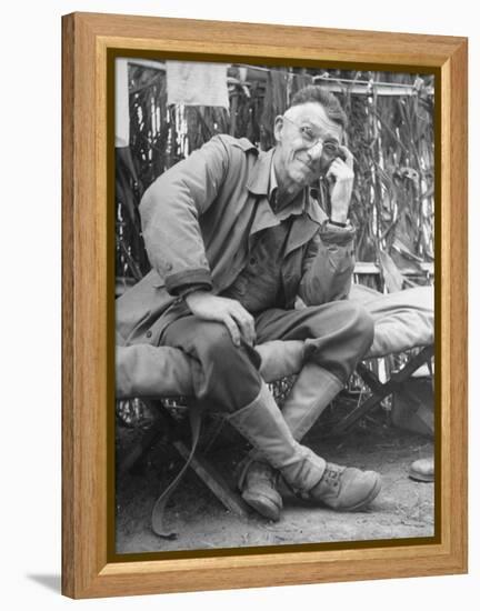 Gen. Joseph Stilwell at Headquarters During Burma Campaign-null-Framed Premier Image Canvas