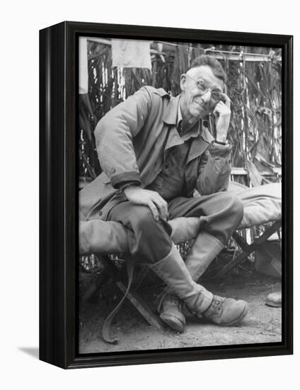 Gen. Joseph Stilwell at Headquarters During Burma Campaign-null-Framed Premier Image Canvas