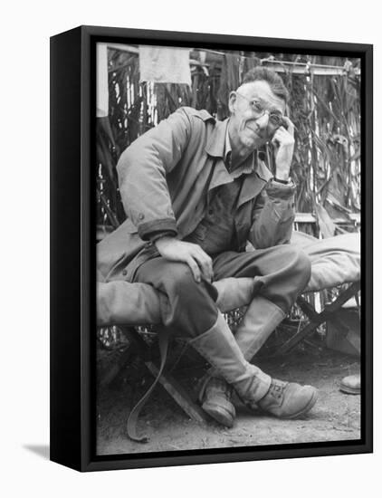 Gen. Joseph Stilwell at Headquarters During Burma Campaign-null-Framed Premier Image Canvas