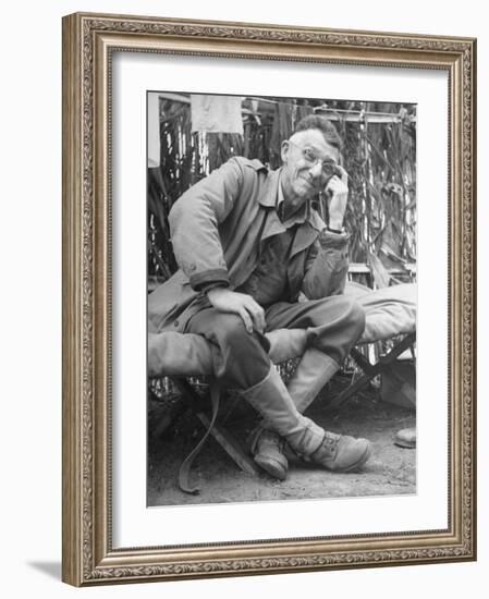 Gen. Joseph Stilwell at Headquarters During Burma Campaign-null-Framed Photographic Print