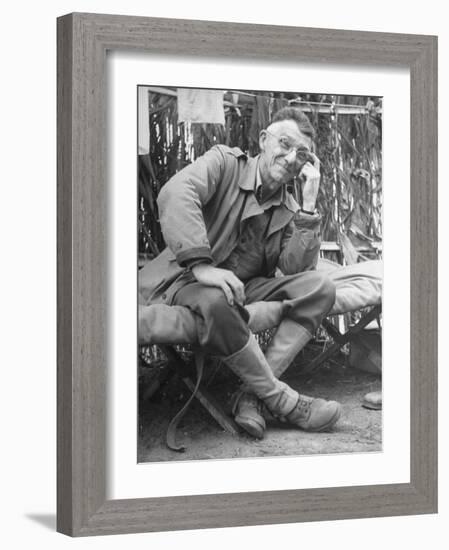 Gen. Joseph Stilwell at Headquarters During Burma Campaign-null-Framed Photographic Print