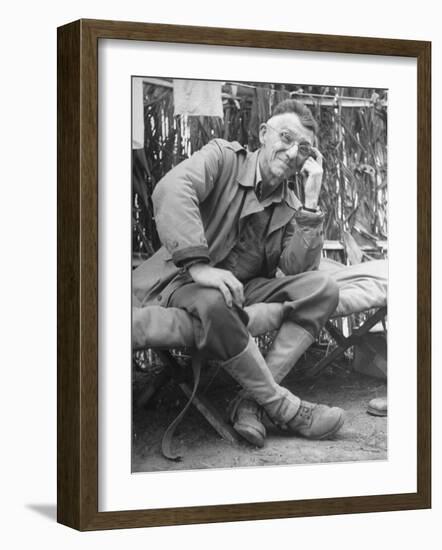 Gen. Joseph Stilwell at Headquarters During Burma Campaign-null-Framed Photographic Print