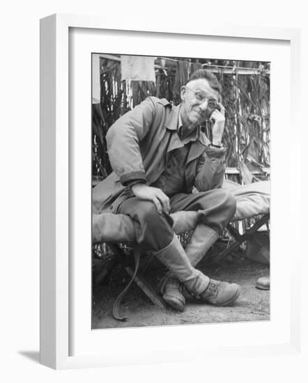 Gen. Joseph Stilwell at Headquarters During Burma Campaign-null-Framed Photographic Print