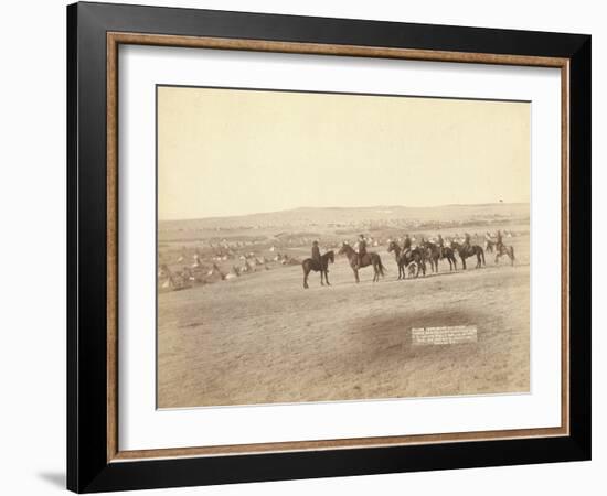 Gen. Miles and staff viewing the largest hostile Indian Camp in the U.S., near Pine Ridge, 1891-John C. H. Grabill-Framed Photographic Print