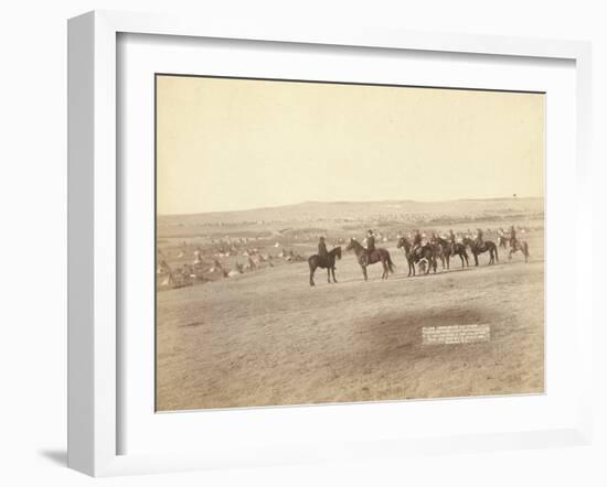 Gen. Miles and staff viewing the largest hostile Indian Camp in the U.S., near Pine Ridge, 1891-John C. H. Grabill-Framed Photographic Print