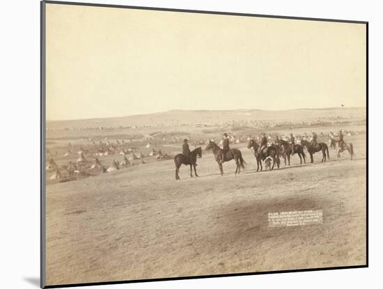 Gen. Miles and staff viewing the largest hostile Indian Camp in the U.S., near Pine Ridge, 1891-John C. H. Grabill-Mounted Photographic Print