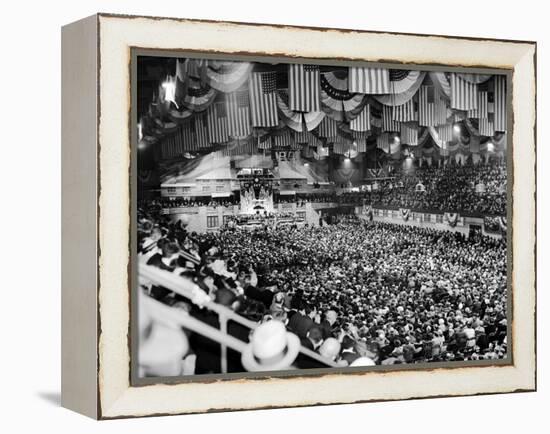 Gen Robert Wood and Col. Charles Lindbergh Speak at America First Committee Rally-William C^ Shrout-Framed Premier Image Canvas