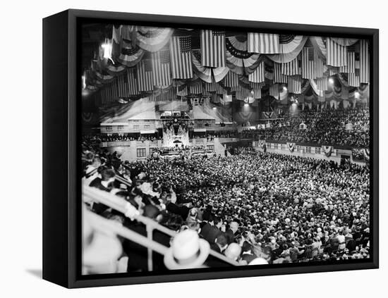 Gen Robert Wood and Col. Charles Lindbergh Speak at America First Committee Rally-William C^ Shrout-Framed Premier Image Canvas