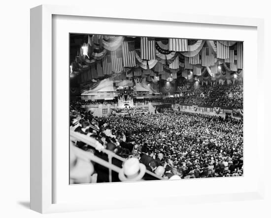 Gen Robert Wood and Col. Charles Lindbergh Speak at America First Committee Rally-William C^ Shrout-Framed Photographic Print