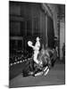 Gene Autry Astride His Famous Horse Champion on Bent Front Knees, Touching Head to Floor, on Stage-Thomas D^ Mcavoy-Mounted Premium Photographic Print