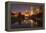 Gene Leahy Mall Skyline at Dawn, Omaha, Nebraska, USA-Walter Bibikow-Framed Premier Image Canvas