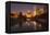 Gene Leahy Mall Skyline at Dawn, Omaha, Nebraska, USA-Walter Bibikow-Framed Premier Image Canvas