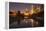 Gene Leahy Mall Skyline at Dawn, Omaha, Nebraska, USA-Walter Bibikow-Framed Premier Image Canvas