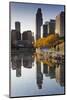 Gene Leahy Mall Skyline, Omaha, Nebraska, USA-Walter Bibikow-Mounted Photographic Print