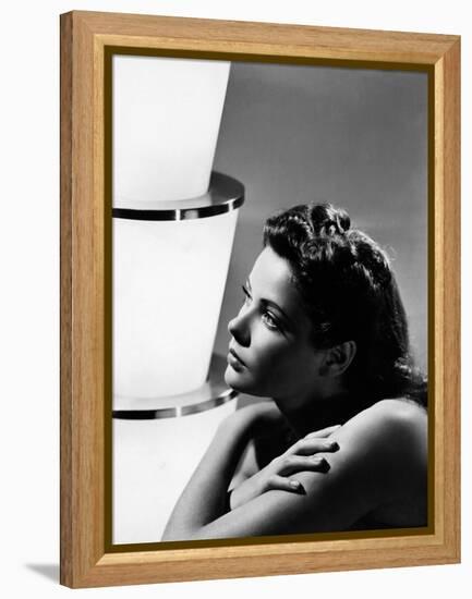 GENE TIERNEY (b/w photo)-null-Framed Stretched Canvas