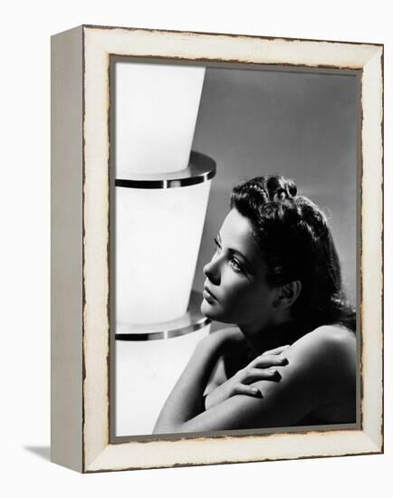 GENE TIERNEY (b/w photo)-null-Framed Stretched Canvas