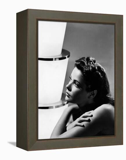 GENE TIERNEY (b/w photo)-null-Framed Stretched Canvas