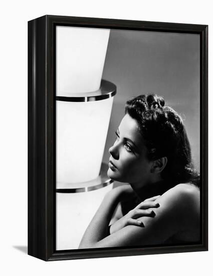 GENE TIERNEY (b/w photo)-null-Framed Stretched Canvas