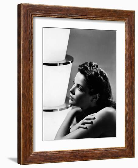 GENE TIERNEY (b/w photo)-null-Framed Photo