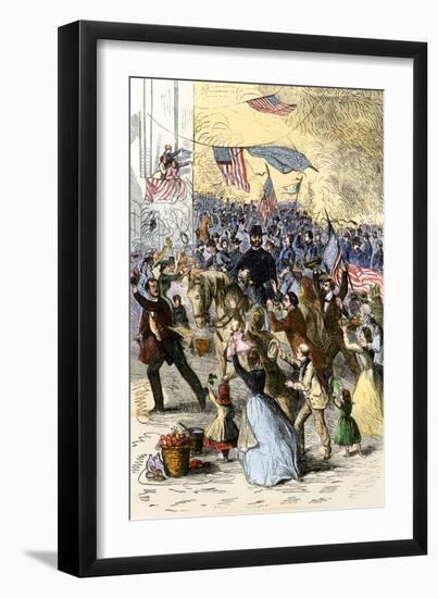 General Ambrose Burnside and His Rhode Island Troops Entering Knoxville, During the Civil War, 1863-null-Framed Giclee Print