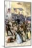 General Ambrose Burnside and His Rhode Island Troops Entering Knoxville, During the Civil War, 1863-null-Mounted Giclee Print