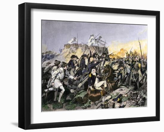 General Benedict Arnold Wounded at the Battle of Saratoga, New York, c.1777-null-Framed Giclee Print