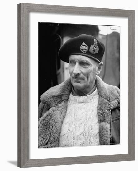 General Bernard L. Montgomery, in Command of British 8th Army During Drive Through Italy-George Rodger-Framed Premium Photographic Print