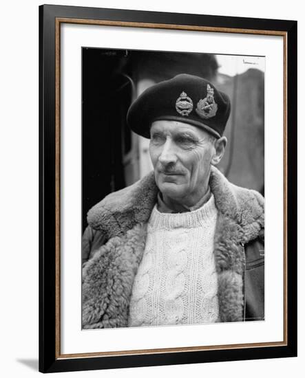 General Bernard L. Montgomery, in Command of British 8th Army During Drive Through Italy-George Rodger-Framed Premium Photographic Print