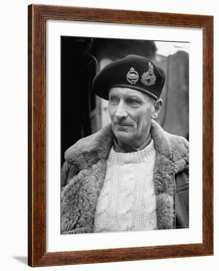 General Bernard L. Montgomery, in Command of British 8th Army During Drive Through Italy-George Rodger-Framed Premium Photographic Print