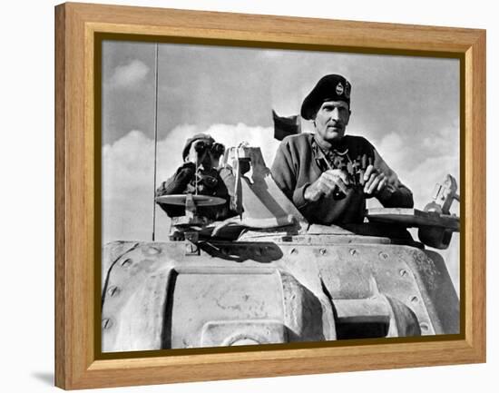General Bernard Montgomery in His Grant Tank in North Africa-null-Framed Stretched Canvas